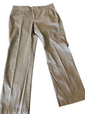 JM Collection Womens Stretch Brown Trousers Size 16 Faux Back Pockets 30" Inseam